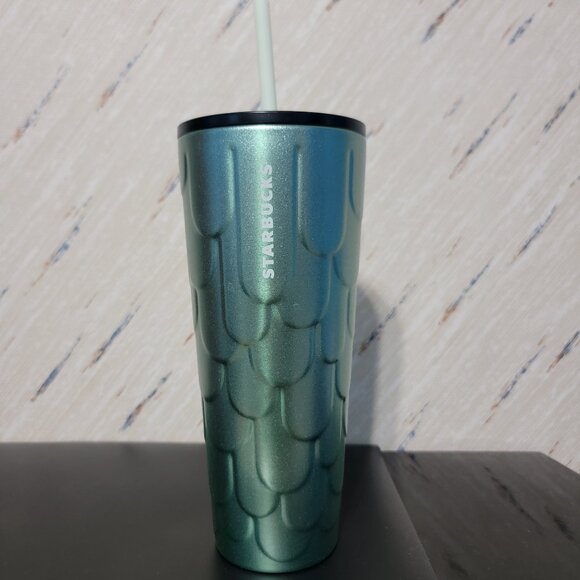 Starbucks | Teal Mermaid Scales | 24 Oz | Straw Drink Cup - Picture 1 of 2